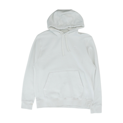 White Solid Hoodie Pullover