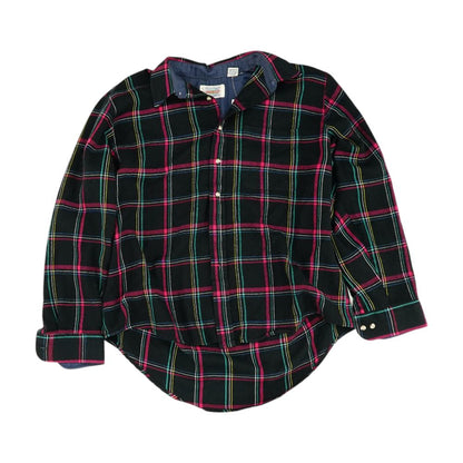 Black Plaid Long Sleeve Button Down