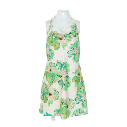 Beige Floral Mini Dress