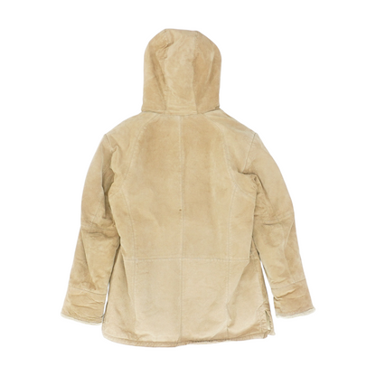 Tan Solid Leather Jacket
