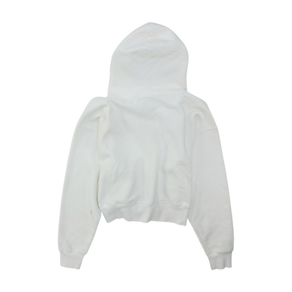 White Solid Hoodie Pullover