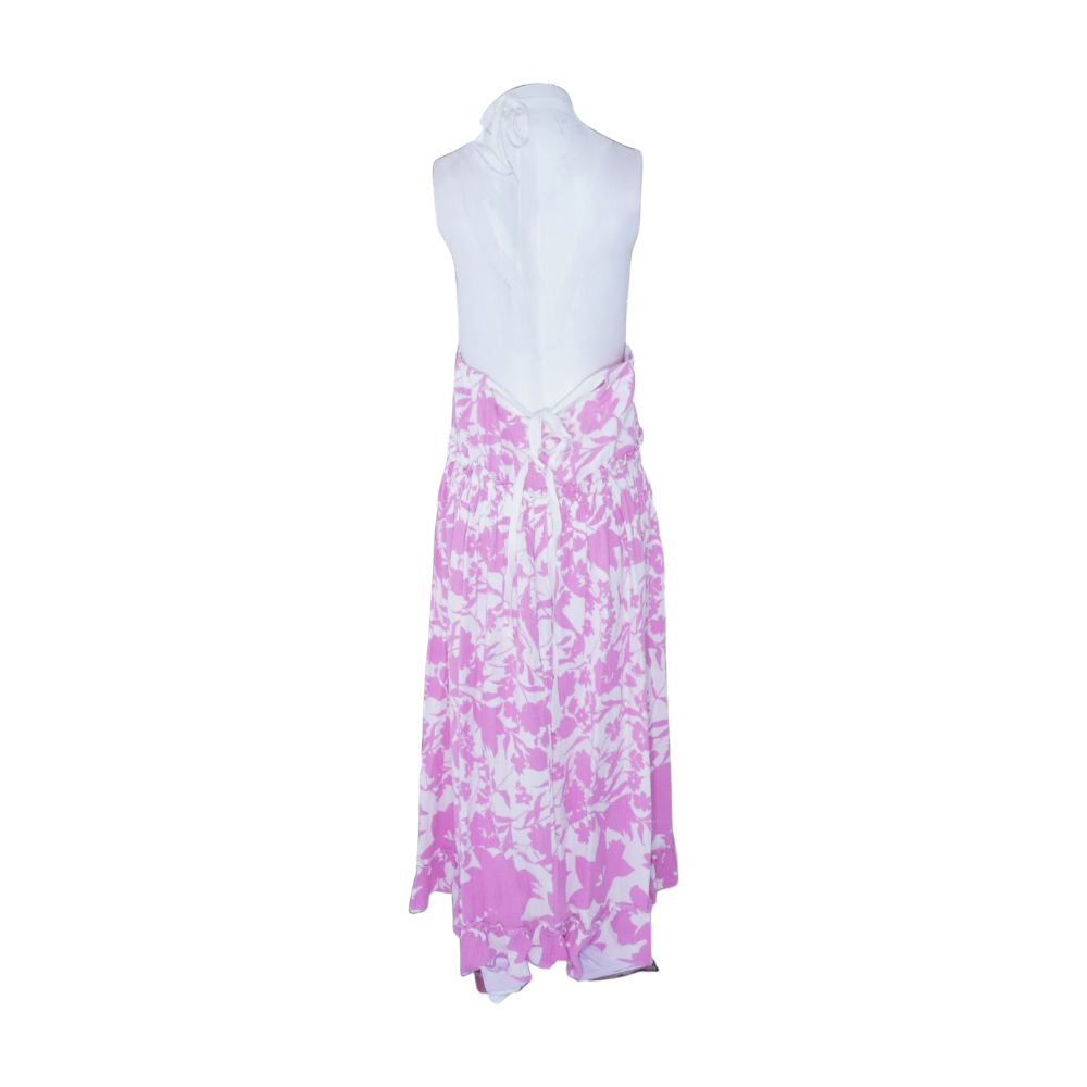 Pink Floral Midi Dress