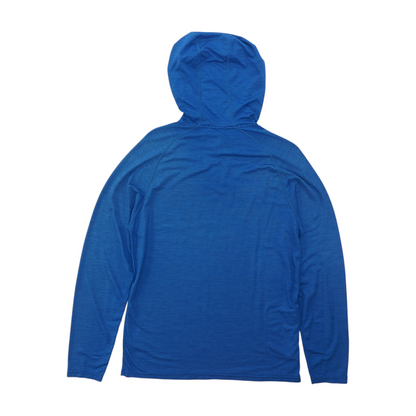 Blue Solid Hoodie Pullover