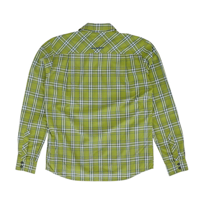 Green Plaid Long Sleeve Button Down