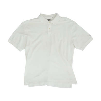 White Solid Short Sleeve Polo