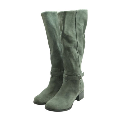 Gray Knee High Boots