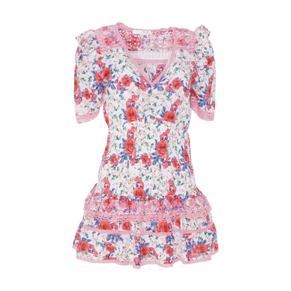 White Floral Mini Dress