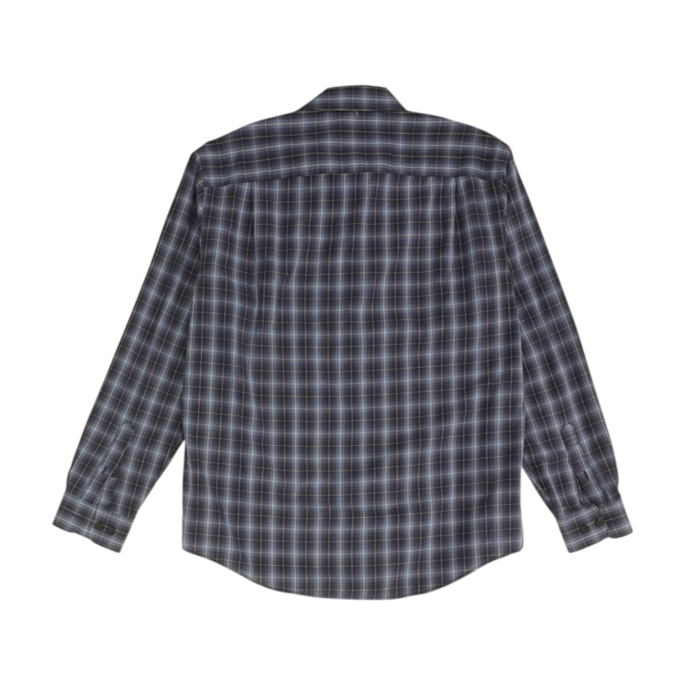 Navy Plaid Long Sleeve Button Down