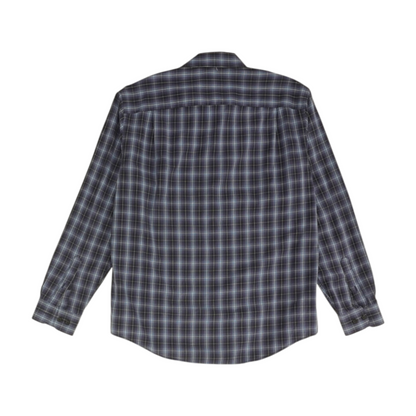 Navy Plaid Long Sleeve Button Down