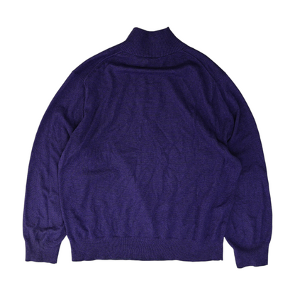 Purple Striped 1/4 Zip Sweater