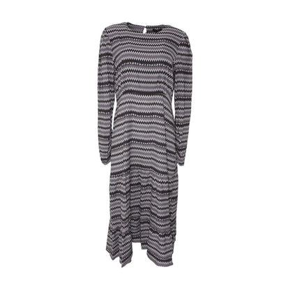 Gray Chevron Midi Dress