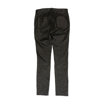 Black 100% Lambskin Leather Skinny Pants