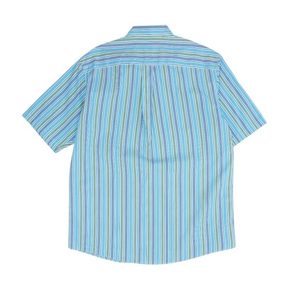White Striped Short Sleeve Button Down