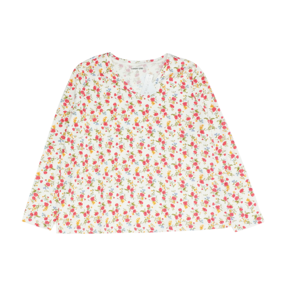 White Plus Size Floral Blouse