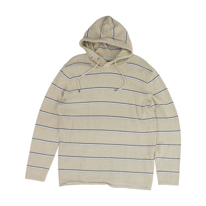 Beige Striped Pullover Sweater