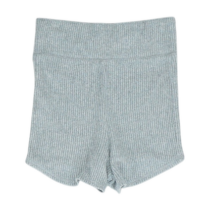 Gray Solid Knit Shorts