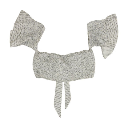 White Polka Dot Cropped Knit Top