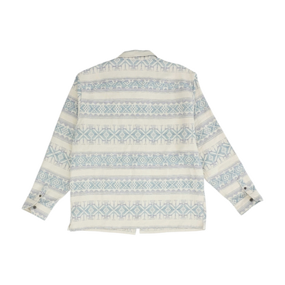 Beige Abstract Flannel Button Down
