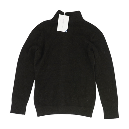 Brown Solid 1/4 Zip Sweater