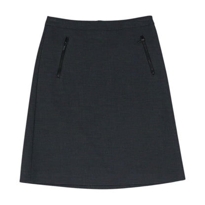Charcoal Solid Midi Skirt