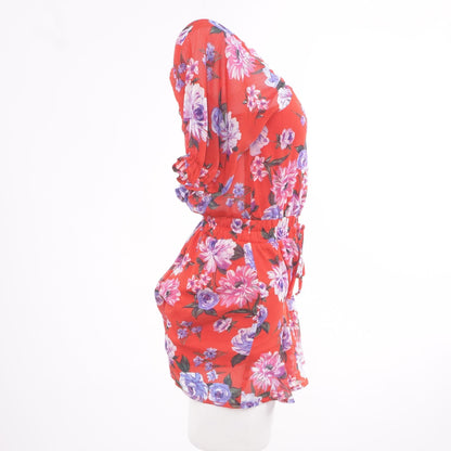 Coral Floral Romper