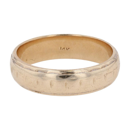 14K Gold Grooved Band