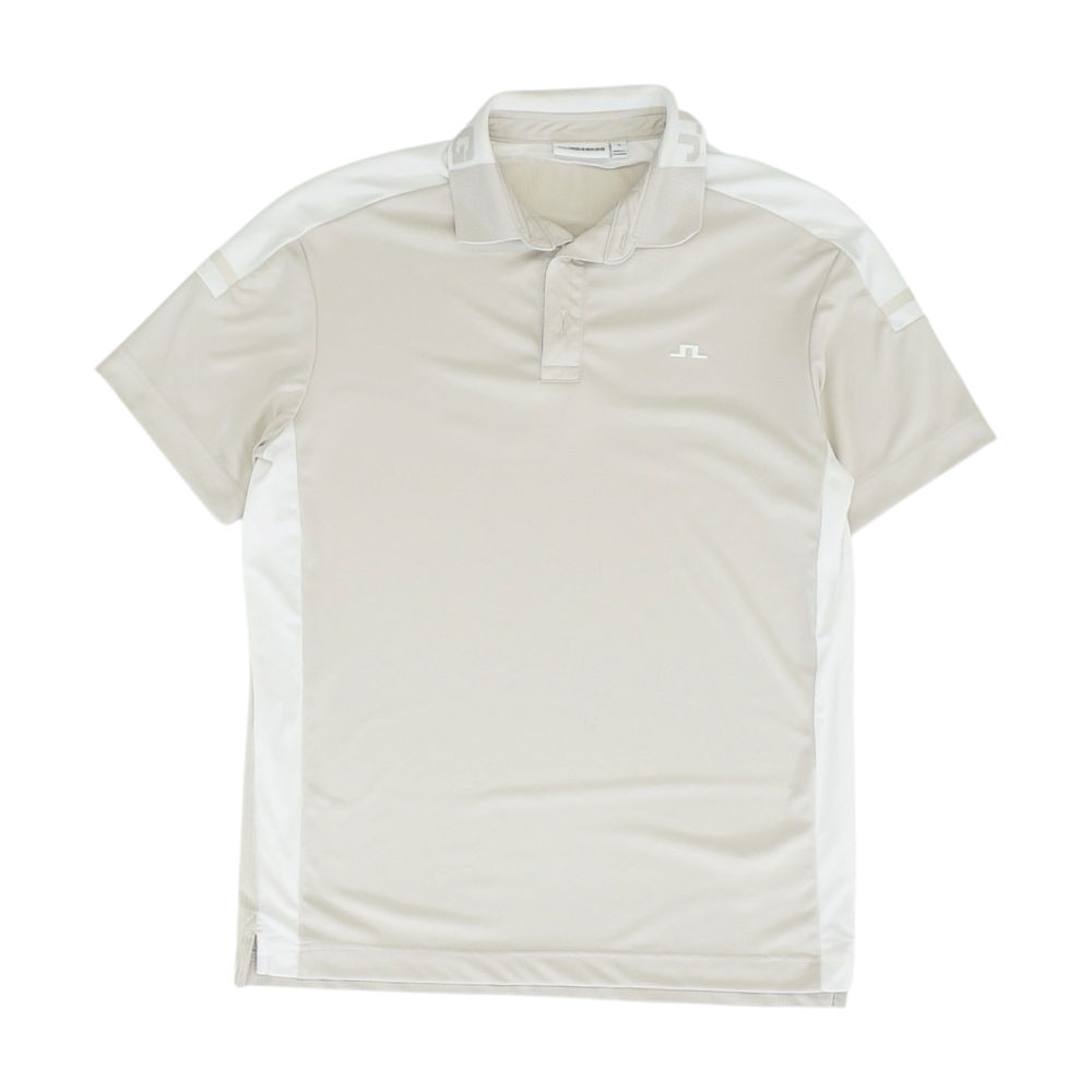 Beige Color Block Short Sleeve Polo