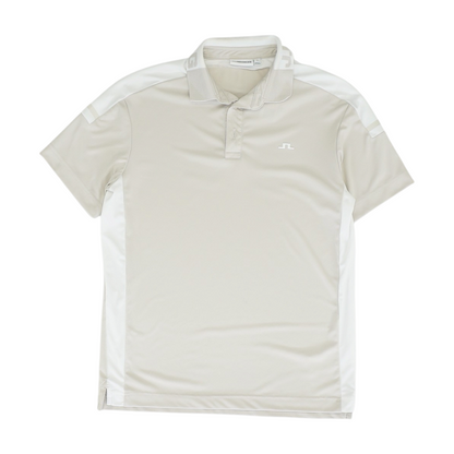 Beige Color Block Short Sleeve Polo