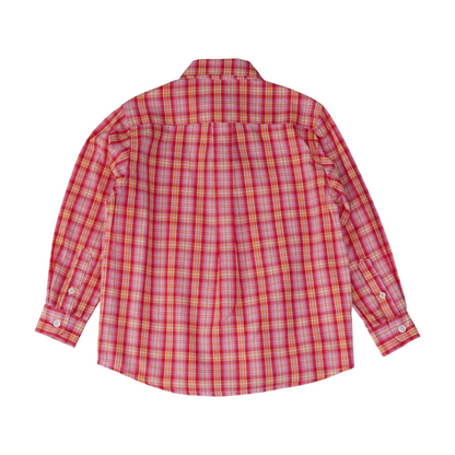 Pink Plaid Long Sleeve Button Down