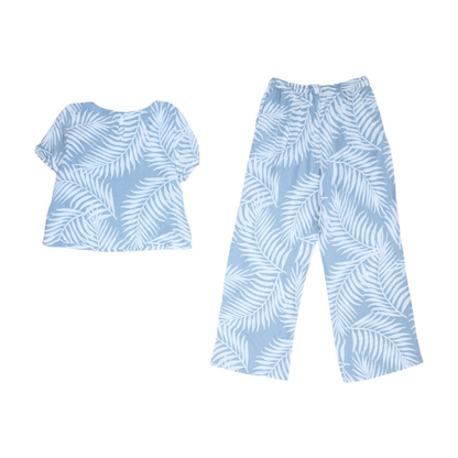 Blue Abstract Pant Set