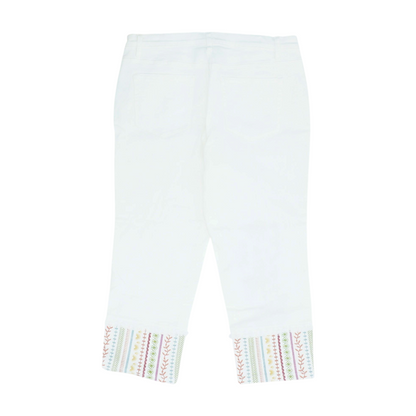 White Solid 5-Pocket Capris
