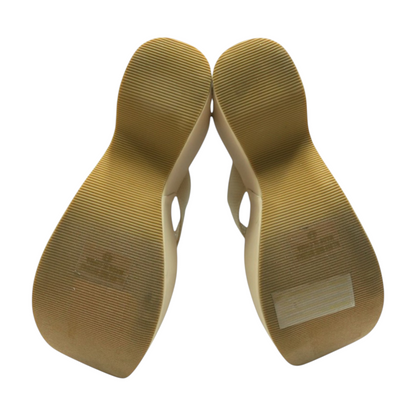 Beige Wedged Sandals