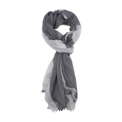 Gray Graphic Wool Scarf