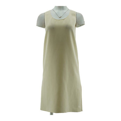 Beige Solid Midi Dress