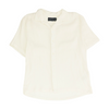 White Solid Short Sleeve Button Down