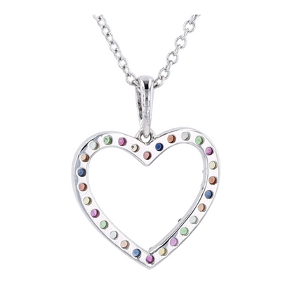 1/4 ctw Sterling Silver Sapphire Pendant Necklace