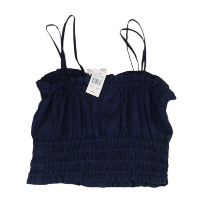 Navy Solid Sleeveless Blouse