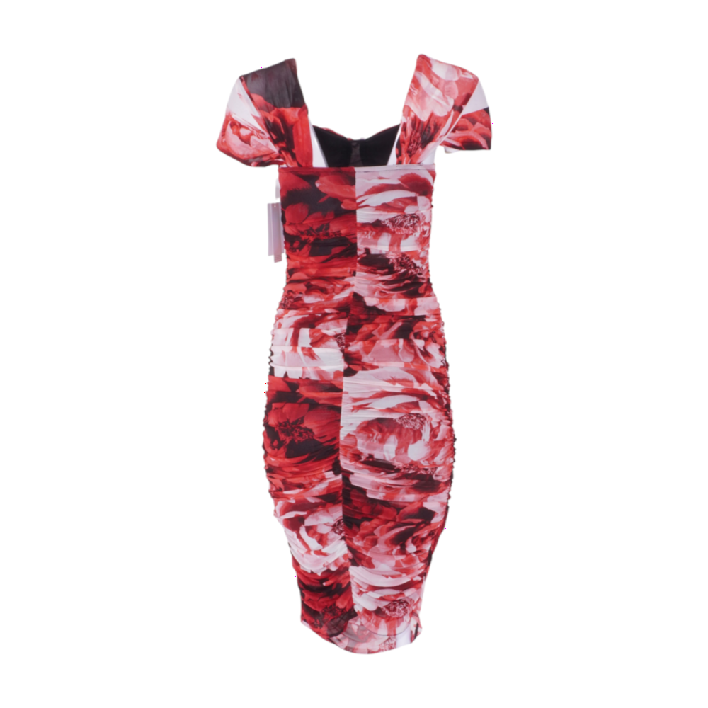 Inspired Hearts Black Floral Midi Dress – Image 2