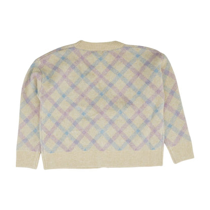 Tan Plaid Cardigan Sweater