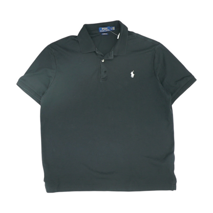 Black Solid Short Sleeve Polo