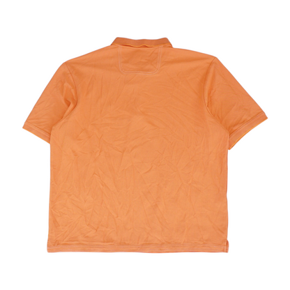 Orange Solid Short Sleeve Polo