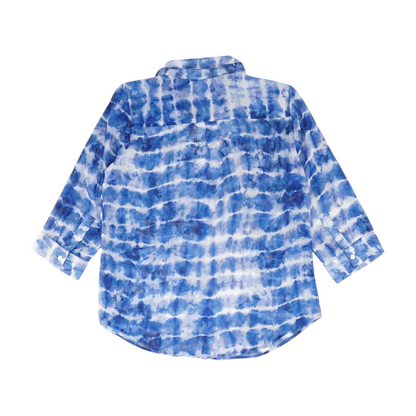 Blue Tie-Dye Button Down