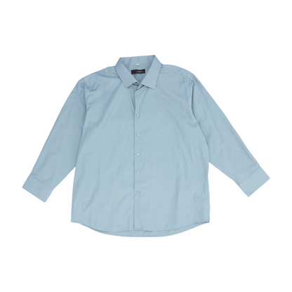 Gray Solid Long Sleeve Button Down