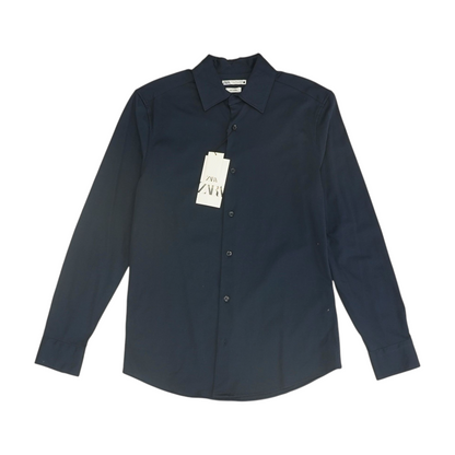 Navy Solid Long Sleeve Button Down