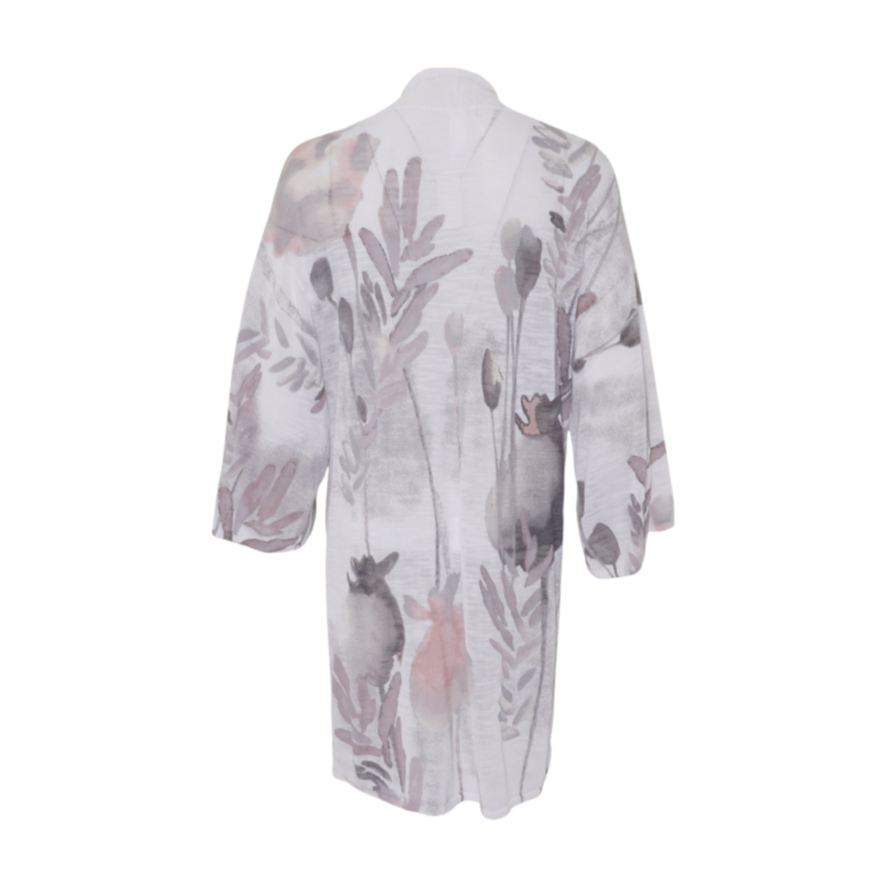 White Floral Cardigan Sweater