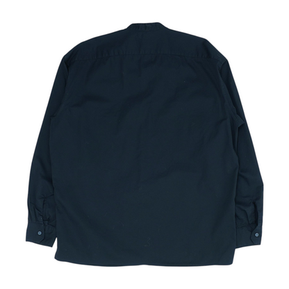 Black Solid Long Sleeve Button Down