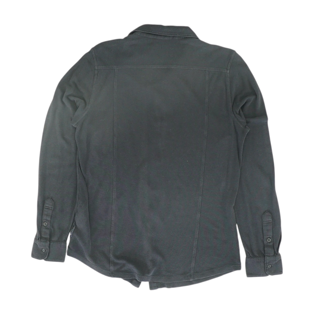 Black Solid Long Sleeve Button Down