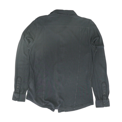 Black Solid Long Sleeve Button Down
