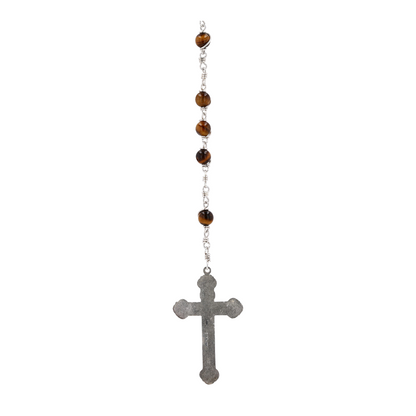 Sterling Silver Tiger Eye Beaded Necklace