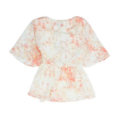 White Floral Blouse